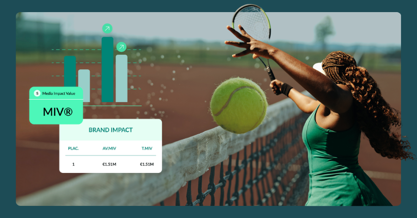 Tennis player playing and graphics