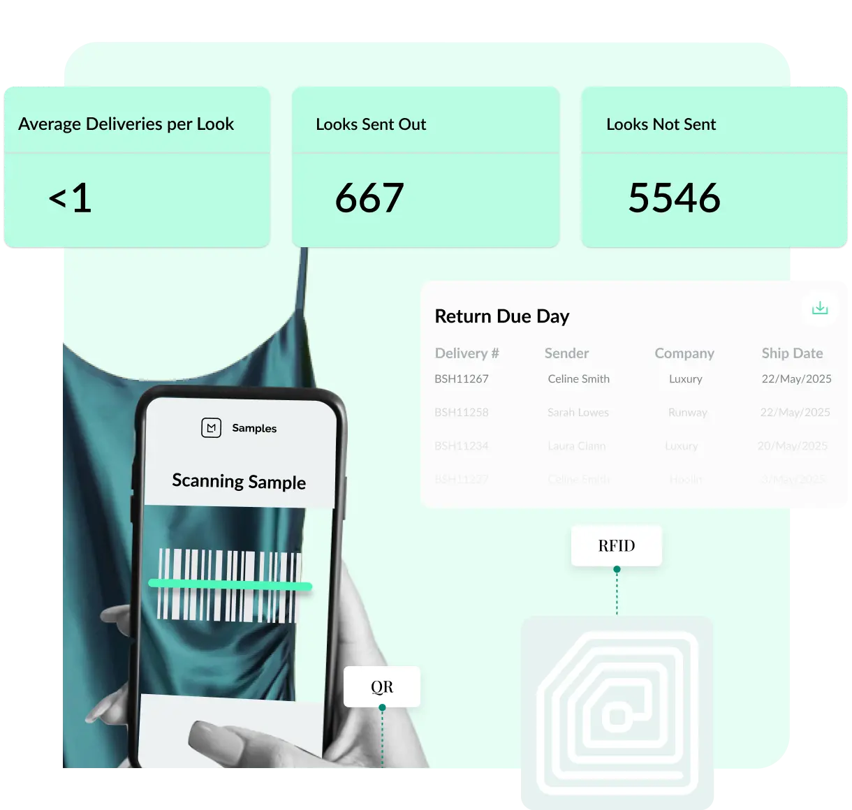 hand scanning a sample with sample tracking software