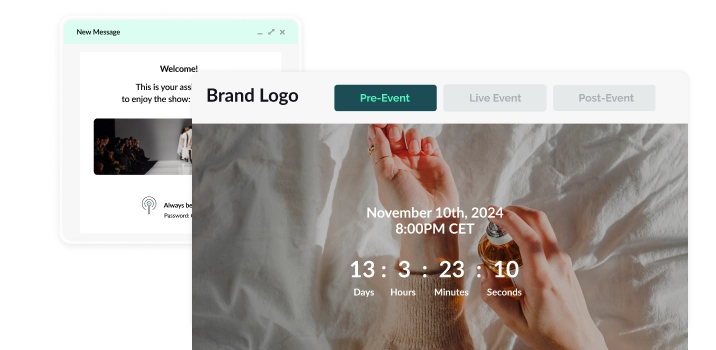 software screen showing personalization of event management