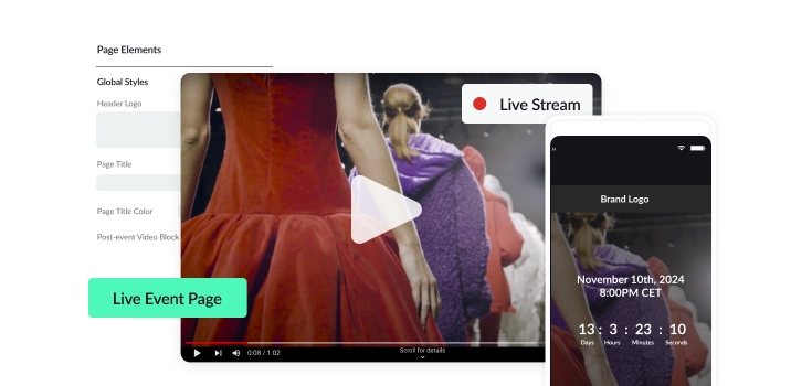 software screen showing virtual events creation